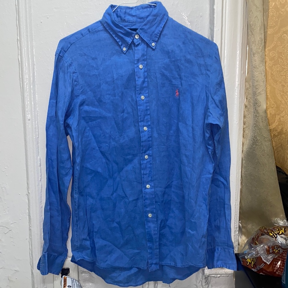 Ralph Lauren Long Sleeve Shirt / Ocean Wash Linen Size Medium / Great condition